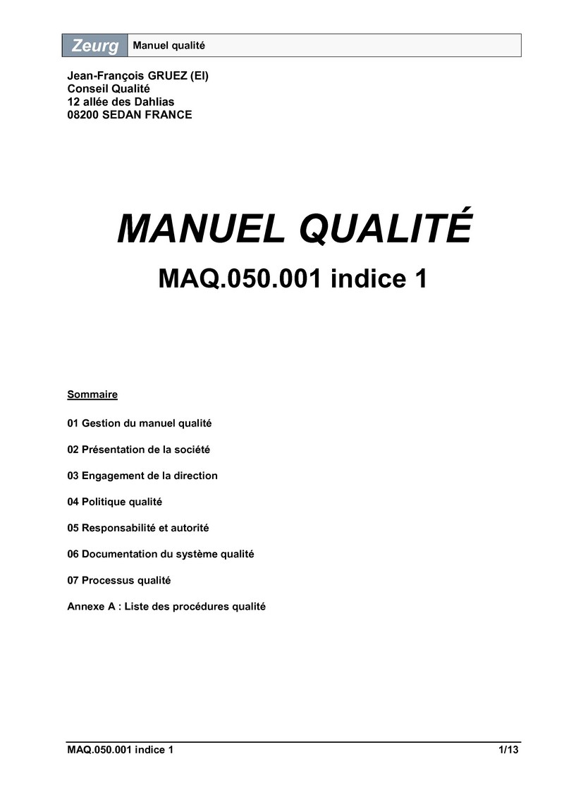 Manuel qualité