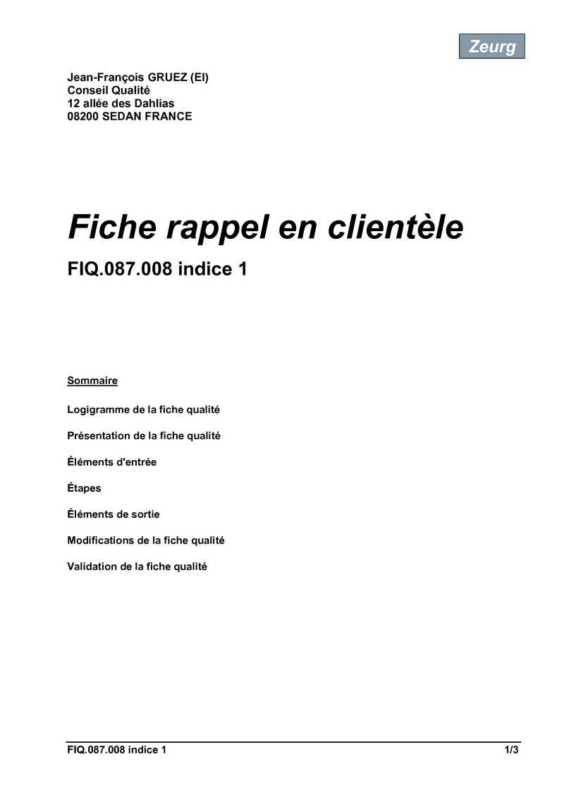 Fiche rappel en clientèle 01
