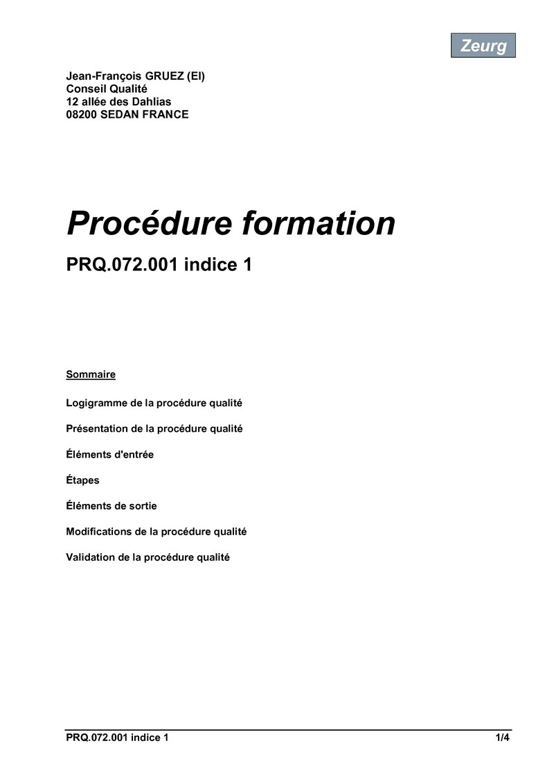 Procédure formation 01
