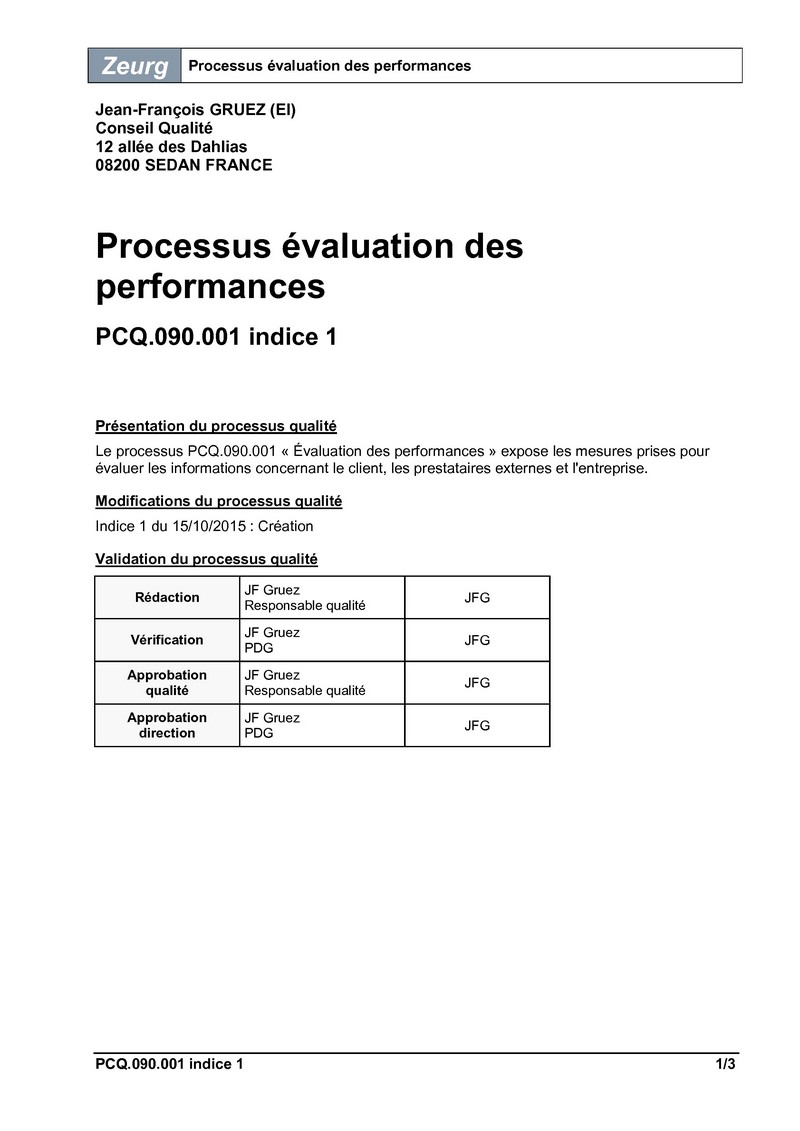 Processus évaluation des performances 01